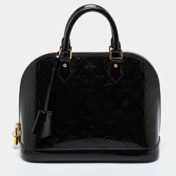 Pre Owned Louis Vuitton Vert Bronze Monogram Vernis Alma PM Bag