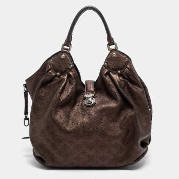 Pre Owned Louis Vuitton Metallic Mordore Monogram Mahina Leather Surya XL Bag
