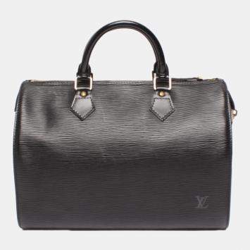 Pre Owned Louis Vuitton Black Epi Leather Speedy 30 Top Handle Bag