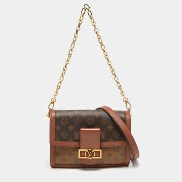 Pre Owned Louis Vuitton Monogram/Monogram Reverse Canvas Dauphine MM Bag