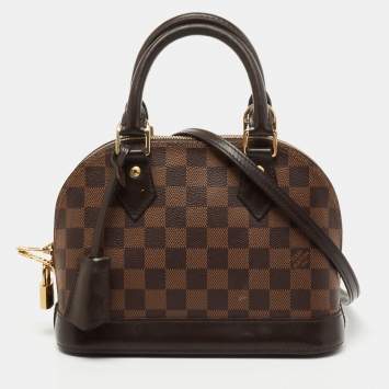 Pre Owned Louis Vuitton Damier Ebene Canvas and Leather Alma BB Bag