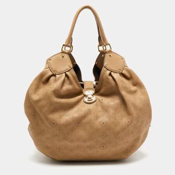 Pre Owned Louis Vuitton Biscuit Monogram Mahina Leather L Bag