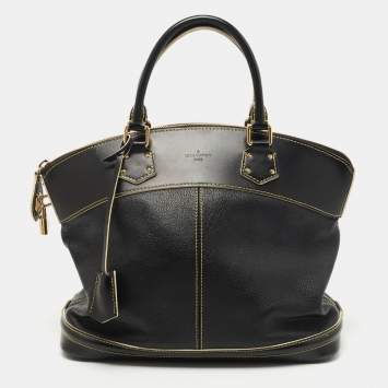 Pre Owned Louis Vuitton Black Suhali Leather Lockit MM Bag 