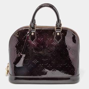Pre Owned Louis Vuitton Amarante Monogram Vernis Leather Alma PM Bag