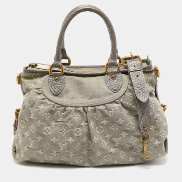 Pre Owned Louis Vuitton Monogram Denim Neo Cabby MM Bag