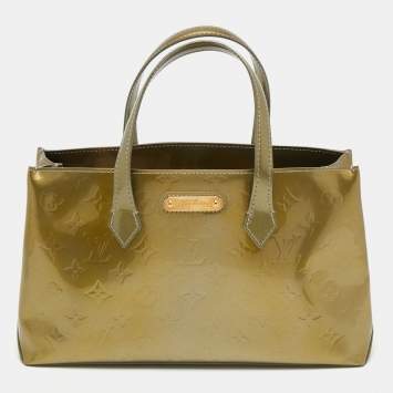 Pre Owned Louis Vuitton Vert Bronze Monogram Vernis Wilshire PM Bag