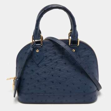 Pre Owned Louis Vuitton Indigo Ostrich Alma BB Bag