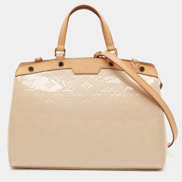 Pre Owned Louis Vuitton Rose Angelique Monogram Vernis Brea MM Bag
