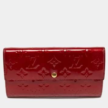 Pre Owned Louis Vuitton Pomme D’amour Monogram Vernis Leather Sarah Wallet