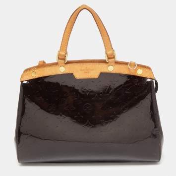 Pre Owned Louis Vuitton Amarante Monogram Vernis Brea MM Bag