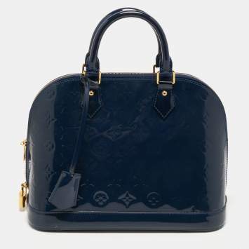 Pre Owned Louis Vuitton Grand Blue Monogram Vernis Alma PM Bag