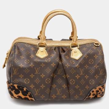 Pre Owned Louis Vuitton Monogram Canvas and Leopard Calfhair Limited Edition Stephen Bag