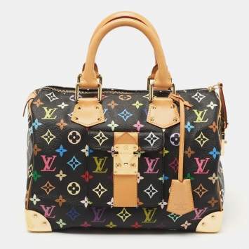 Pre Owned Louis Vuitton Black Monogram Multicolore Canvas Speedy 30 Bag