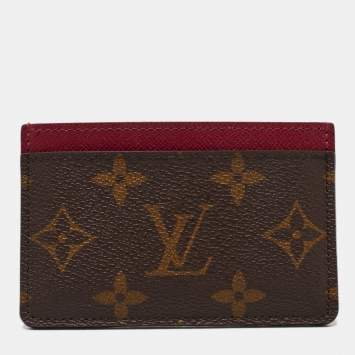 Pre Owned Louis Vuitton Fuchsia Monogram Canvas Card Holder