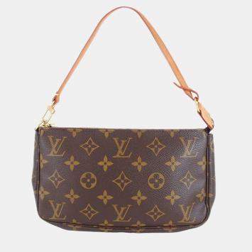 Pre Owned   Louis Vuitton Brown Monogram Pochette Accessoires