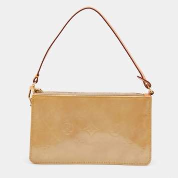 Pre Owned Louis Vuitton Beige Monogram Vernis Lexington Pochette Bag
