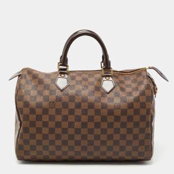 Pre Owned Louis Vuitton Damier Ebene Canvas Speedy 35 Bag