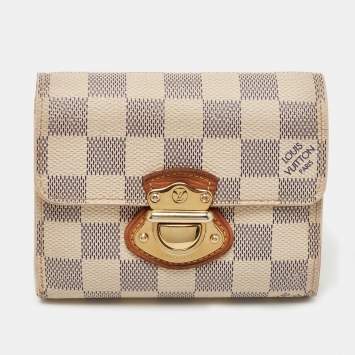 Pre Owned Louis Vuitton Damier Azur Canvas Joey Wallet