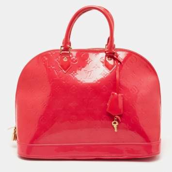 Pre Owned Louis Vuitton Rose Pop Monogram Vernis Alma GM Bag