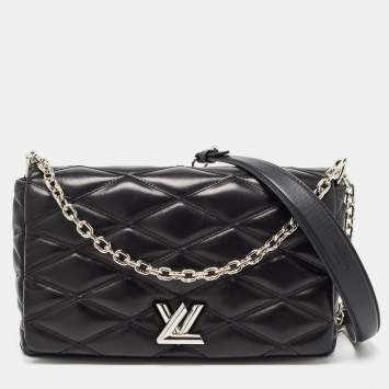 Pre Owned Louis Vuitton Black Quilted Leather GO-14 Malletage MM Bag