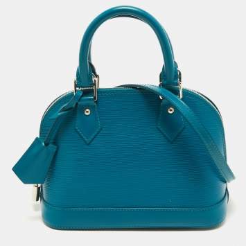 Pre Owned Louis Vuitton Teal Epi Leather Alma BB Bag