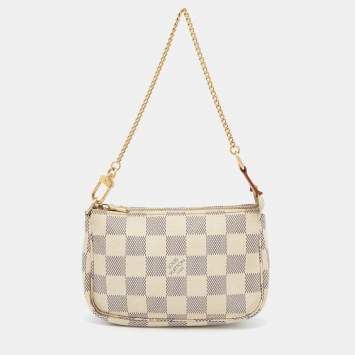Pre Owned Louis Vuitton Damier Azur Canvas Mini Pochette Clutch