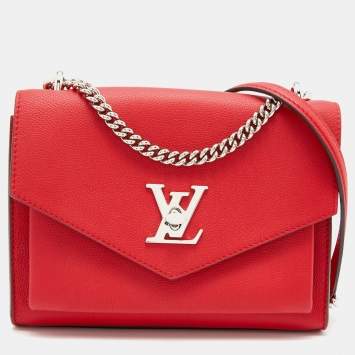 Pre Owned Louis Vuitton Red Leather My Lockme BB Bag