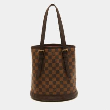 Pre Owned Louis Vuitton Damier Ebene Canvas Marais Bucket Bag