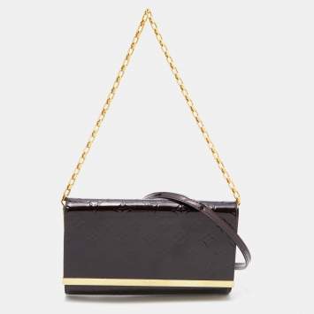 Pre Owned Louis Vuitton Amarante Monogram Vernis Ana Chain Clutch