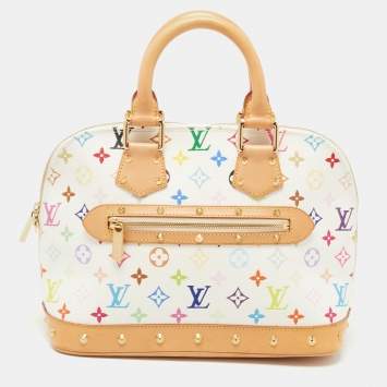 Pre Owned Louis Vuitton White/Multicolor Monogram Canvas Alma PM Bag