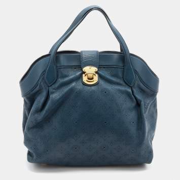 Pre Owned Louis Vuitton Marine Monogram Mahina Leather Cirrus MM Bag