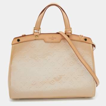 Pre Owned Louis Vuitton Rose Florentine Monogram Vernis Brea GM Bag