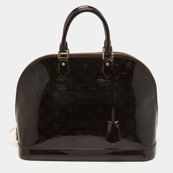 Pre Owned Louis Vuitton Amarante Monogram Vernis Alma GM Bag