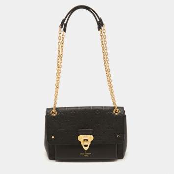 Pre Owned Louis Vuitton Noir Monogram Empreinte Leather Vavin PM Bag