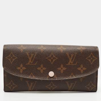 Pre Owned Louis Vuitton Rose Ballerine Monogram Canvas Emilie Wallet