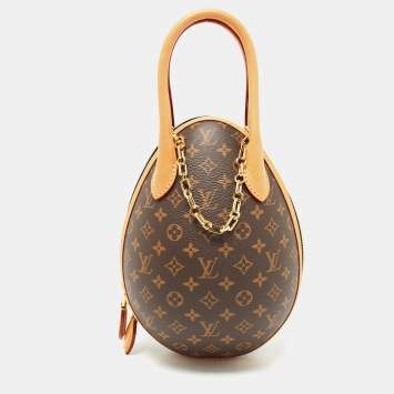 Pre Owned Louis Vuitton Black Monogram Canvas and Leather LV Egg Bag