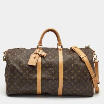 Pre Owned Louis Vuitton Monogram Canvas Keepall Bandouliere 55 Bag