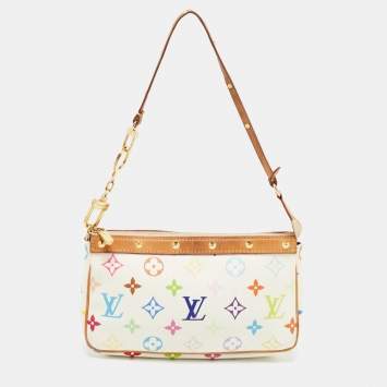 Pre Owned Louis Vuitton White Monogram Multicolore Canvas Pochette Accessories