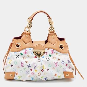Pre Owned Louis Vuitton White Multicolore Monogram Canvas Ursula Bag