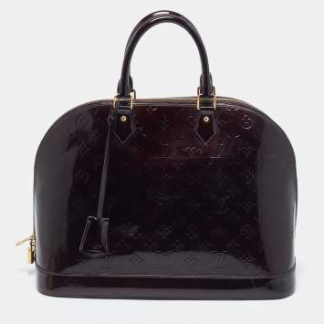 Pre Owned Louis Vuitton Amarante Monogram Vernis Alma GM Bag