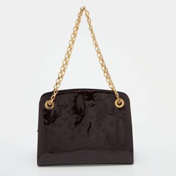 Pre Owned Louis Vuitton Amarante Monogram Vernis Virginia MM Bag              