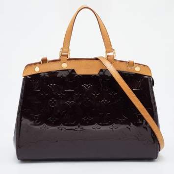 Pre Owned Louis Vuitton Amarante Monogram Vernis Brea MM Bag