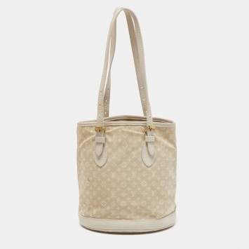 Pre Owned Louis Vuitton Dune Monogram Mini Lin Canvas Bucket PM Bag