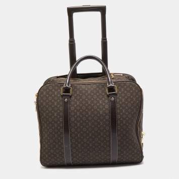 Pre Owned Louis Vuitton Fusain Monogram Idylle Fabric Epopee Rolling Luggage