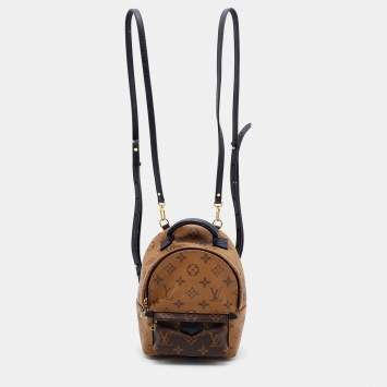 Pre Owned Louis Vuitton Monogram Reverse Canvas Mini Palm Spring Backpack