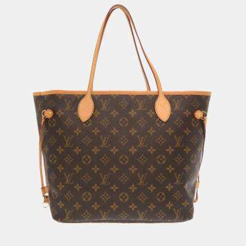 Pre Owned Louis Vuitton Brown Monogram Canvas Neverfull MM Tote Bag