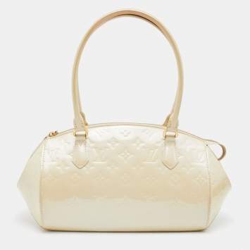 Pre Owned Louis Vuitton Blanc Corail Monogram Vernis Sherwood PM Bag