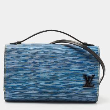 Pre Owned Louis Vuitton Denim Epi Leather Clery Pochette Bag