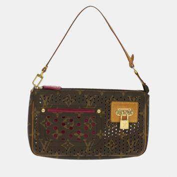 مملوكة مسبقًا Louis Vuitton Brown Monogram Perforated Canvas Pochette Accessories Shoulder Bag