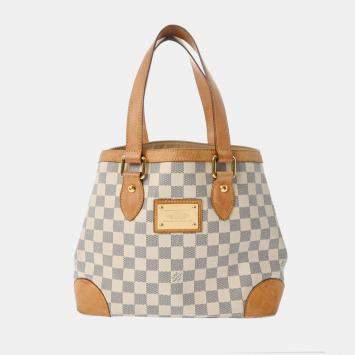 Pre Owned Louis Vuitton White Damier Azur Canvas Hamstead PM Bag